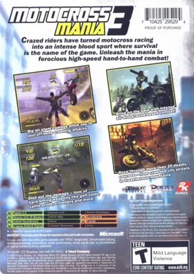 Motocross Mania 3 (USA) box cover back